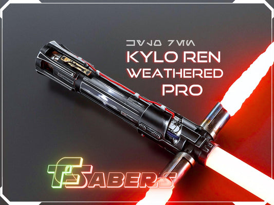 Kylo Ren Weathered Pro Lightsaber Neopixel or RGB, w/ Custom Blade & Hard Case, Star Wars (XenoPixel V3, Proffie 2.2, or RGB)