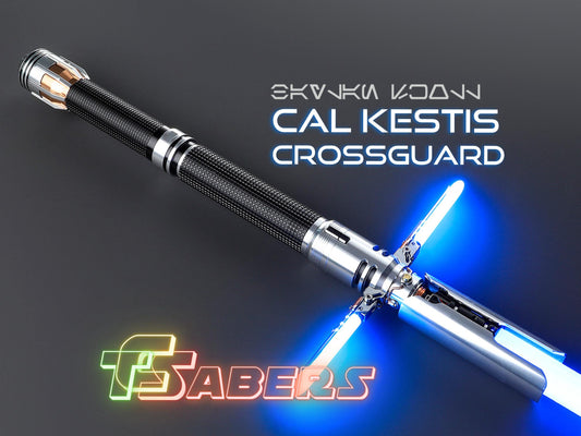 Cal Kestis Crossguard Lightsaber Neopixel or RGB, w/ Custom Blade & Hard Case, Star Wars (XenoPixel V3, Proffie 2.2, or RGB)