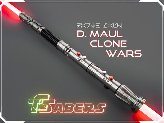 Darth Maul Clone Wars Lightsaber Neopixel or RGB, w/ Custom Blade & Hard Case, Star Wars (XenoPixel V3, Proffie 2.2, or RGB)