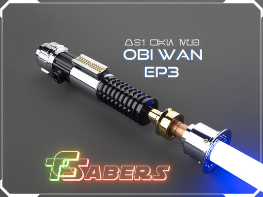 Obi Wan's EP3 Lightsaber Neopixel or RGB, Revenge of the Sith, w/ Custom Blade & Hard Case, Star Wars (XenoPixel V3, Proffie 2.2, or RGB)