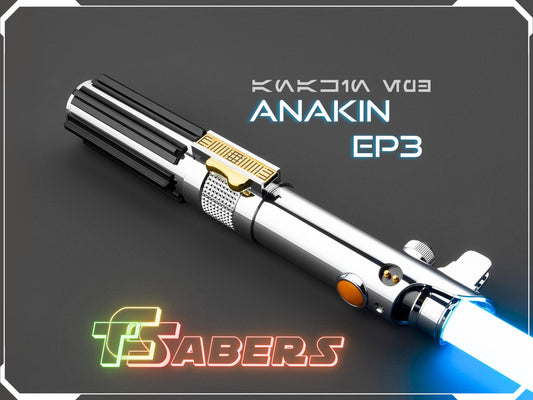 Anakin's EP3 Lightsaber Neopixel or RGB, Revenge of the Sith, w/ Custom Blade & Hard Case, Star Wars (XenoPixel V3, Proffie 2.2, or RGB)
